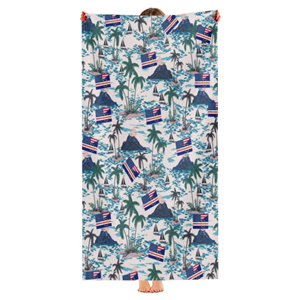 Serviette de plage unisexe de haute qualité avec design personnalisé du drapeau du <span class=keywords><strong>Cap</strong></span>-<span class=keywords><strong>Vert</strong></span>, séchage rapide, légère, en microfibre, pour les <span class=keywords><strong>vacances</strong></span> en bord de mer - Product Image 1
