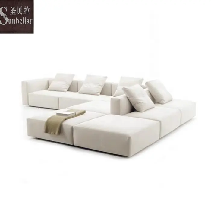 Wohnzimmer möbel moderne Schnitts ofa Set 7 8-Sitzer modulares Sofa Stoff quadratische Couch Sofa