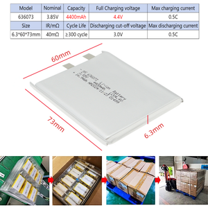 Fabrika Fiyatı 636073 3.85V 4400MAH Lityum İyon Li-ion Pil Paketi Hücresi Dizüstü Bilgisayar Pili Tüketici Elektroniği Oyuncaklar Aletler için - Product Image 2