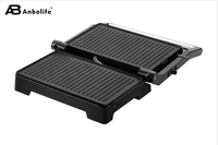 Anbolife Professionnel 2000W Gril Électrique à Ouverture à 180 Degrés, Gril de Contact Sain, Machine à Panini, Presse à Sandwich OEM