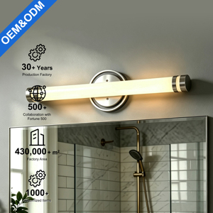 Minimalist Modern Cylindrical Anti-rust Silver Iron <strong>LED3000k</strong> Daylight IP20 Waterproof CRI80 50000 Hours Bathroom Sink Wall Lamp - Product Image 1