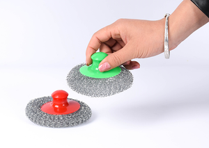 Grand tampon à récurer <span class=keywords><strong>de</strong></span> cuisine en acier galvanisé durable avec poignée - Product Image 4