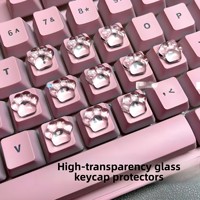 Protector de Teclado Transparente de Cristal para Uñas Largas, con Diseños de Corazón, Pata, Gato, Redondo, para Manicura, Adhesivo para Teclado Elevat