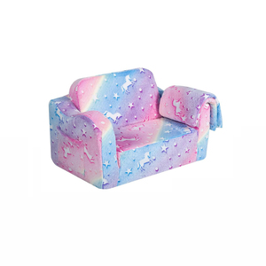 Kids Couch Fold Out, Flip Out <strong>Sofa</strong> Chair with Blanket, Foldable Toddler Couch for Girls Boys - Product Image 4