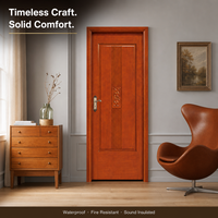 Porte intérieure en bois massif, imperméable, ignifuge, insonorisée, avec panneau sculpté floral, style français, pour chambre, maison et villa