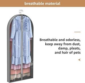 Ensemble de rangement pour vêtements de 10 pièces avec 10 cintres inclus, non tissé, 3D, anti-poussière, fermeture éclair, sac de rangement pour vêtements, sac de voyage - Product Image 6