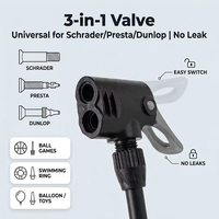 Pompe à air manuelle portable Jinta 100 PSI pour vélo de montagne avec manomètre, compatible avec les valves Presta/Schrader réversibles
