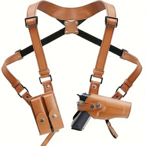 2026 Meilleures ventes : Étui dissimulé en cuir fait main à double poche élastique, avec bandoulière réglable pour sports de plein air, unisexe - Product Image 1