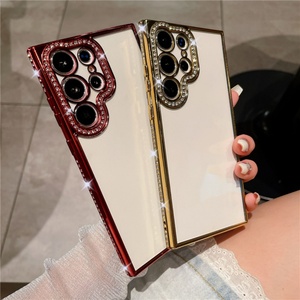 Transparent Camera <b>Lens</b> <b>Protector</b> Diamond Glitter Phone Case for SAMSUNG S25 S24Ultra S23 S22 Plus Soft TPU Case - Product Image 1