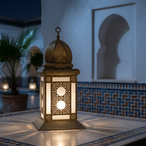 Wholesale Luxury <b>Moroccan</b> Brass Lantern With Intricate Cutout Design For Home <b>Decoration</b> - Product Image 3