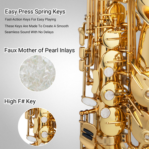 Saxophone alto Eb, instrument à vent en laiton, saxophone alto, saxophone alto complet - Product Image 4