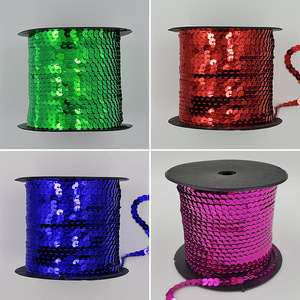 6mm DIY Navidad PET lentejuelas cordón rollo rojo azul <span class=keywords><strong>verde</strong></span> ecológico plástico cuenta disfraz vestido decoración redondo plano lentejuelas recorte - Product Image 3