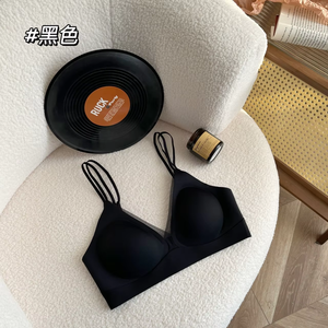 เสื้อยกทรงสตรีไร้สายพิมพ์โลโก้ผ้านิ่มระบายอากาศได้รูปปั้นรูปเต้า<span class=keywords><strong>นม</strong></span>สวย - Product Image 4