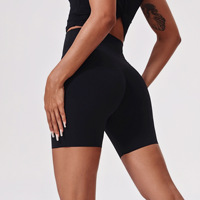 Shorts de cyclisme respirants taille unique pour femme, effet push-up fessier et contrôle du ventre, 4 pouces