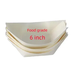 New design art boat shape serving dish wooden sushi plate boat boat salad plate disposable wooden cheese plate
