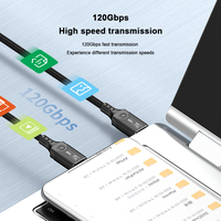 Câble de données Thunderbolt 5 USB5.0 multifonctionnel 80 Gbps PD 240W Charge rapide Vidéo 16K USB-C Gaine en PVC