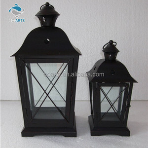 Vintage design handmade black metal outdoor lantern stand - Product Image 1