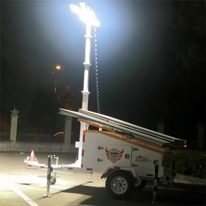 Hankun Solar Mobile Light <b>Tower</b> 6-9m LED Lighting System With Battery <b>Power</b> Supply For Outdoor Use - Product Image 1