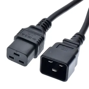 Kabel daya steker daya variasi sesuai pesanan kabel ekstensi C13 ke C14 C19 ke C20 steker daya EU kabel ekstensi