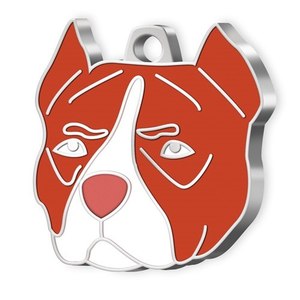 Medaglietta identificativa per cani Pitbull, colore fulvo, smaltata - Product Image 1