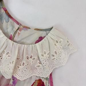 Abito Estivo da Festa per Bambine, 100% Cotone, Stampa Floreale Digitale, Lunghezza al Ginocchio, Senza Maniche con Volant - Product Image 4