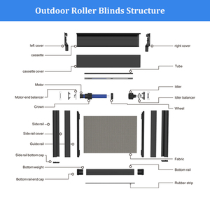 Persianas enrollables para exteriores de buena calidad, pérgola de aluminio, pantalla con cremallera, cubierta impermeable para <span class=keywords><strong>Patio</strong></span>, persianas motorizadas con cremallera para exteriores - Product Image 5