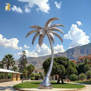 Resong thiết kế hình học hiện đại lớn thép không gỉ cây cọ điêu khắc cho ngoài trời thành phố trang trí nội thất - Product Image 2