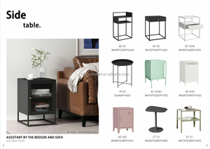 Mesa de Noche Metálica Blanca Barata en Oferta, Mesita de Noche para el Hogar, Mesa Auxiliar para Sofá, Mesa de Balcón con Cajón - Product Image 4