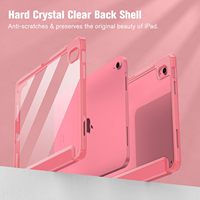 Étui mince hybride pour iPad 11th 10th génération 11 10.9 pouces 2025 2022 rose clair coque arrière transparente couverture de crayon
