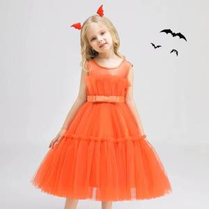 New Update RTS Fashion Kids Orange Fall Baby Girl Tutu Dresses Halloween Dress for Party - Product Image 1