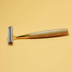 Одноразовая бритва с двумя лезвиями из нержавеющей стали с деревянной ручкой для мужского бритья лица - Product Image 4