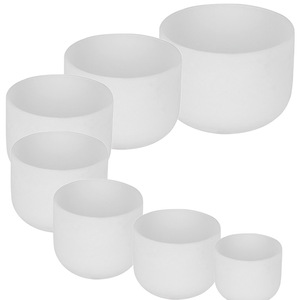 Trắng 7 Chiếc A-B-C-D-E-F-D-G Chakra Frosted White Crystal Quartz Hát Bộ 6 "7" 8 "9" 10 "11" 12" - Product Image 2