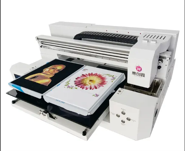 티셔츠 디지털 직접 인쇄기 소형 인쇄 의류 기계 의류 로고 패턴 더블 스테이션 프린터