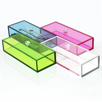 Boîte de rangement rectangulaire en acrylique avec couvercle, couleur variée, en promotion
