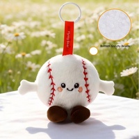 Porte-clés en peluche sur le thème des sports de dessin animé, mignon, football, baseball, billard, poupée en peluche, ornement à suspendre pour sac, idéal pour les cadeaux