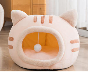 Bonito diseño, sensación Popular, forma de gato cálido, casa semicerrada, casa pequeña para esconder mascotas, cama única para perros - Product Image 5