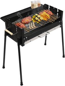 Parrilla Portátil de Carbón para Jardín, de Metal, Hierro y Acero, con Ajuste de Altura de 3 Niveles - Product Image 1