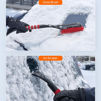 MESOROCK Grattoir à glace de fenêtre en ABS robuste avec logo Grattoirs à brosse détachables pour pelle à neige de voiture avec poignée en mousse ergonomique