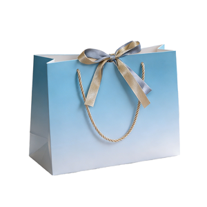 Premium Luxury Kraft Paper Shopping <b>Bag</b> with Flexo Printed Satin Ribbon and Custom Logo - Product Image 1