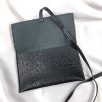 Pochette à bijoux personnalisable en cuir PU texturé noir, sac cadeau avec lien, pour bracelets et bijoux