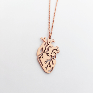จี้สร้อยคอรูปหัวใจกายวิภาคศาสตร์ทอง 14K สำหรับพยาบาลและแพทย์ สร้อยคอจี้รูปหัวใจสีเงิน - Product Image 6