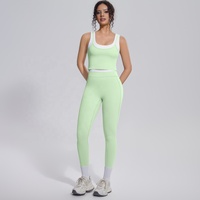 Ensemble 2 pièces de sport pour femme : Legging de yoga taille haute respirant et sans couture, et débardeur anti-transpiration – Vente en gros