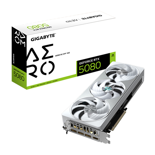 GIGABYTE AERO GeForce RTX 5080 16GB GDDR7 PCI Express 5.0 Gaming Graphics Card Card GV-N5080AERO OC-16GD
