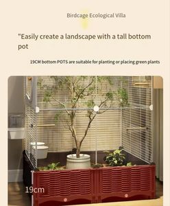 Villa écologique pour perroquets, cage à oiseaux avec barres horizontales épaisses, division à trois niveaux pour tous types d'oiseaux, empêche les évasions - Product Image 2