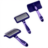 Brosse démêlante pour animaux à tête incurvée – Brosse de toilettage pour chiens et chats – Élimine les poils lâches et les boucles – Pour animaux à poils longs – Acier inoxydable