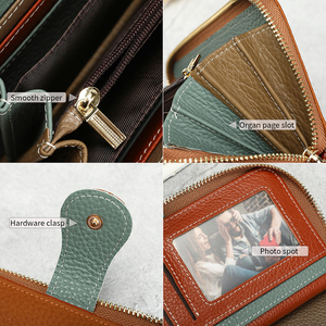 Portefeuille long en cuir pour femmes WESTAL, grande capacité, <span class=keywords><strong>porte</strong></span>-billets, <span class=keywords><strong>porte</strong></span>-<span class=keywords><strong>chéquier</strong></span>, <span class=keywords><strong>porte</strong></span>-<span class=keywords><strong>cartes</strong></span>, portefeuille en cuir véritable pour femmes - Product Image 6