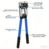 Pince à sertir pour fils d'acier HX-50B, vente directe usine, pour bornes nues, câbles cuivre-aluminium, circlip, personnalisable OEM
