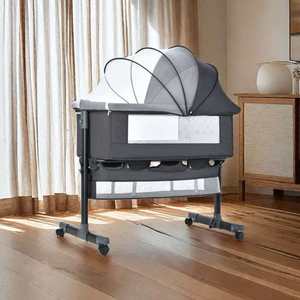 Cuna Portátil para Niños con Mosquitero y Cesta de Almacenamiento, Cunas Rodantes para Dormitorio o Cuarto de Bebés - Product Image 5