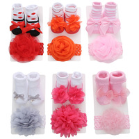 KonLee Vente à Chaud 40 Espèces Inspiré Coréen Dentelle Fleur et Arc Bandeau Ensemble Antidérapant Bébé Chaussettes Hiver Stock