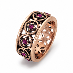 Anelli vintage con incisioni floreali, accessori da donna dal design classico per l'uso quotidiano - Product Image 1